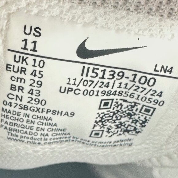 Men's Nike Alpha Menace Strong Football Cleats White Silver II5139-100 Sz 11 NEW - Picture 8 of 8